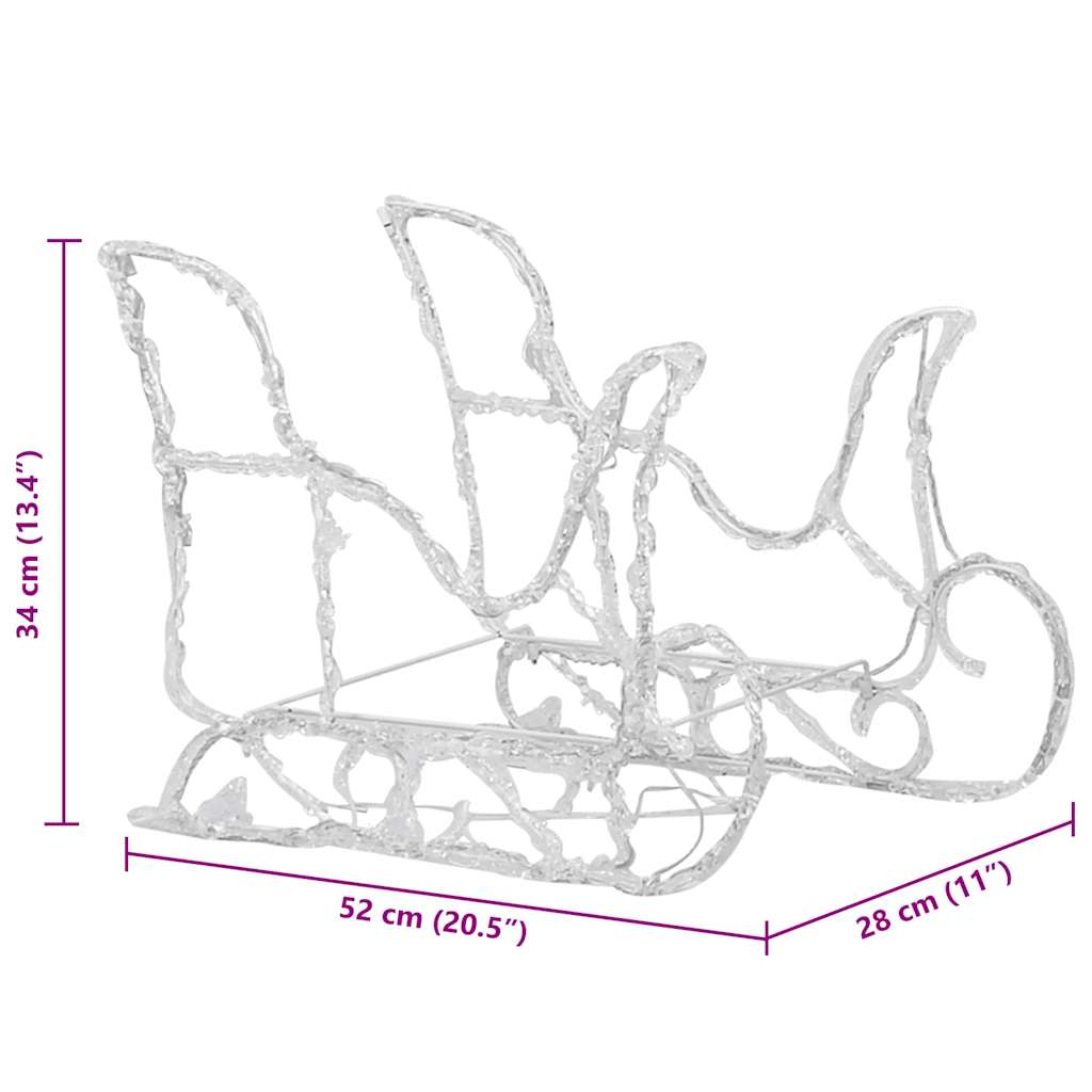 181859 - Dekorim Krishtlindjesh me 2 Drerë dhe Sajë të Ndriçuara me LED, Akrilik – vidaXL