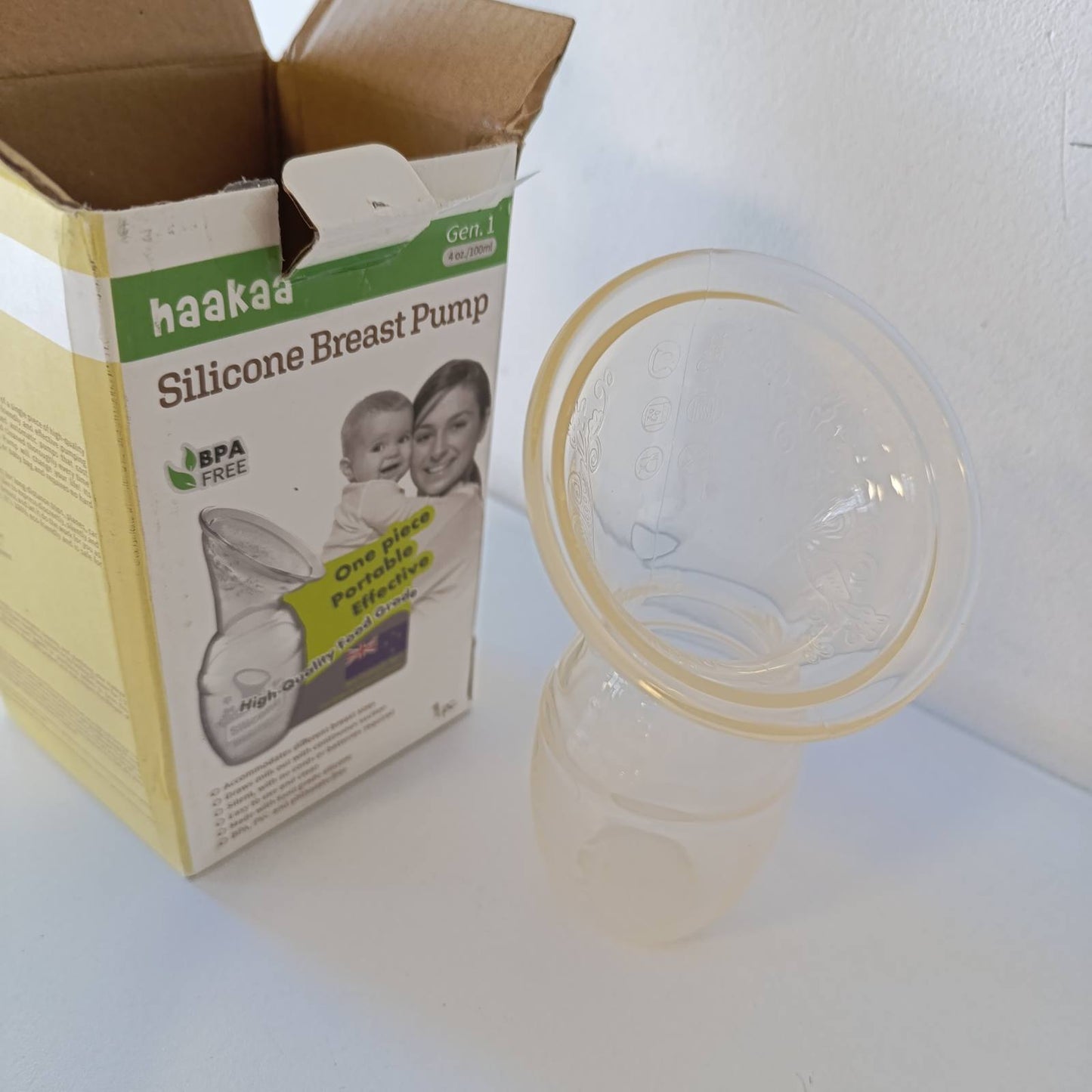 290027 - HAAKAA Pompë gjiri prej silikoni 100 ML, Pompë gjiri manuale transparente, e shëndetshme dhe e padëmshme