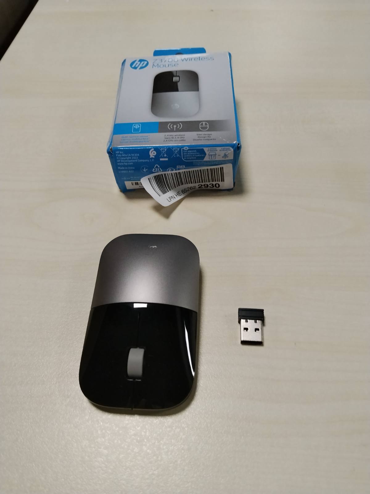 299616 - HP Maus pa Tel Z3700 (USB pa Tel), i Argjendtë