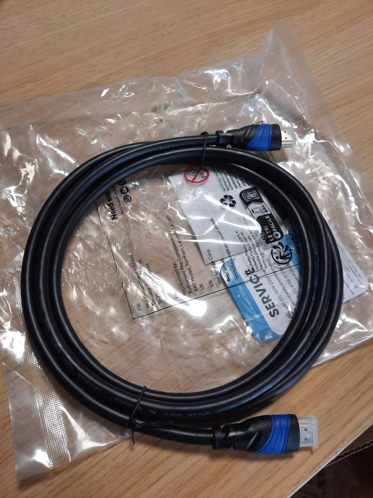 300023 - KABELDIREKT - Kabllo HDMI 8K & 4K, 2m, I projektuar në Gjermani, për çdo konfigurim kabllosh HDMI (10K, 8K@60Hz & 4K@120Hz, HDMI me shpejtësi të lartë me Ethernet).