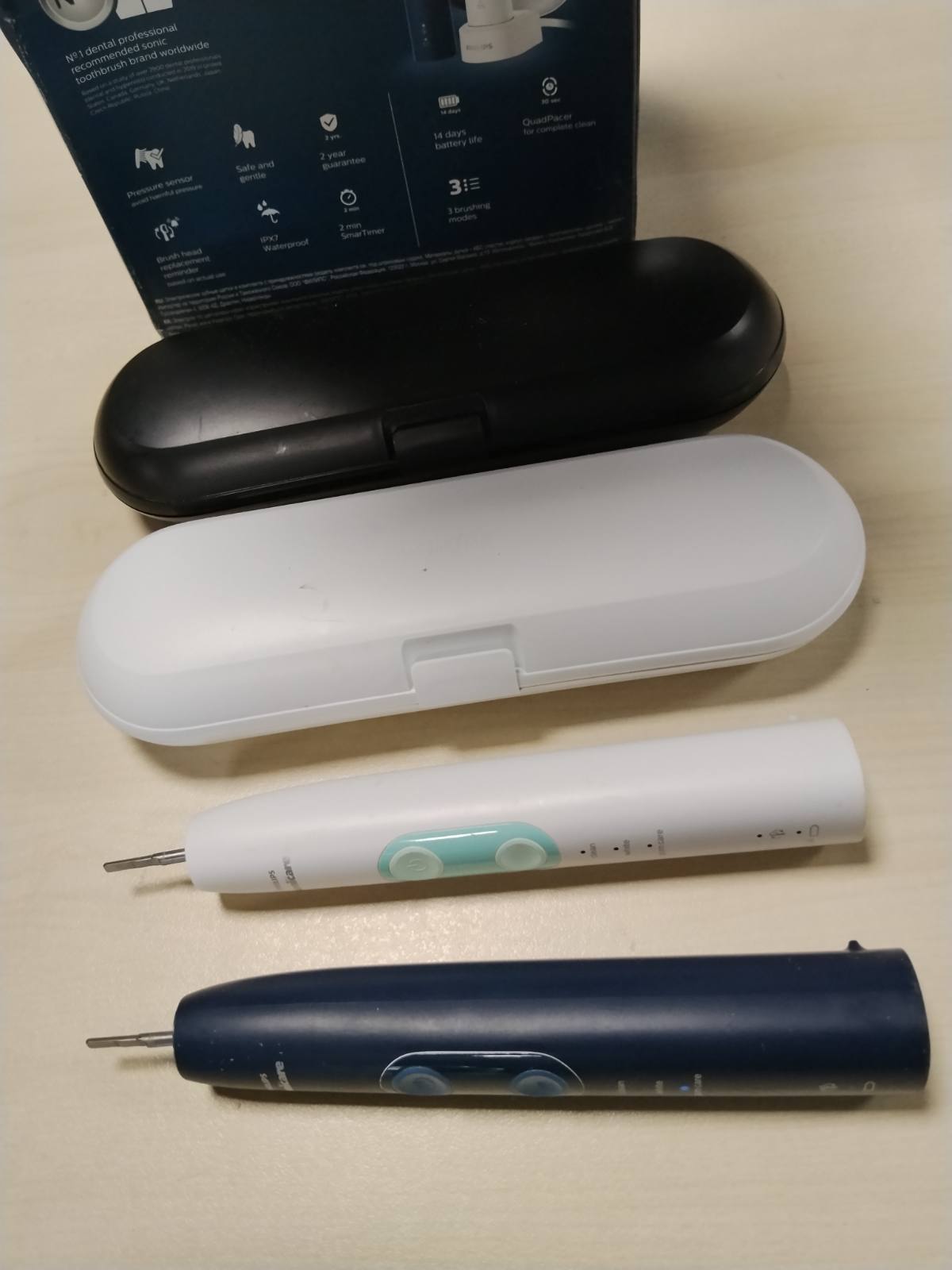 300228 - PHILIPS SONICARE - Furçë dhëmbësh ProtectiveClean 5100, HX6851/34, 3 mënyra larjeje, e bardhë dhe blu
