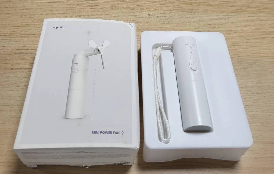 288866 - QUSHINI Ventilator Mini Portativ me Bateri të Rikarikueshme, 2 Shpejtësi, i Bardhë