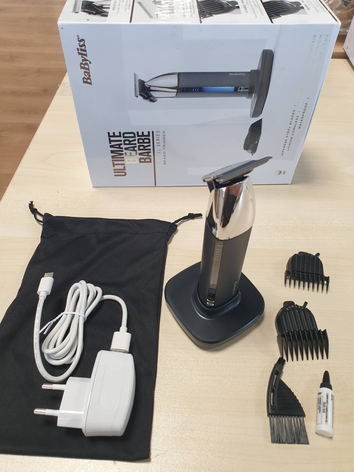 315275 - Makinë prerëse metalike për mjekër dhe kaçurrela Super-X, mjet profesional, teh çeliku japonez në formë T-je, bateri litium-jon, 5 orë kohëzgjatje pa tel, rezistente ndaj ujit, T996E