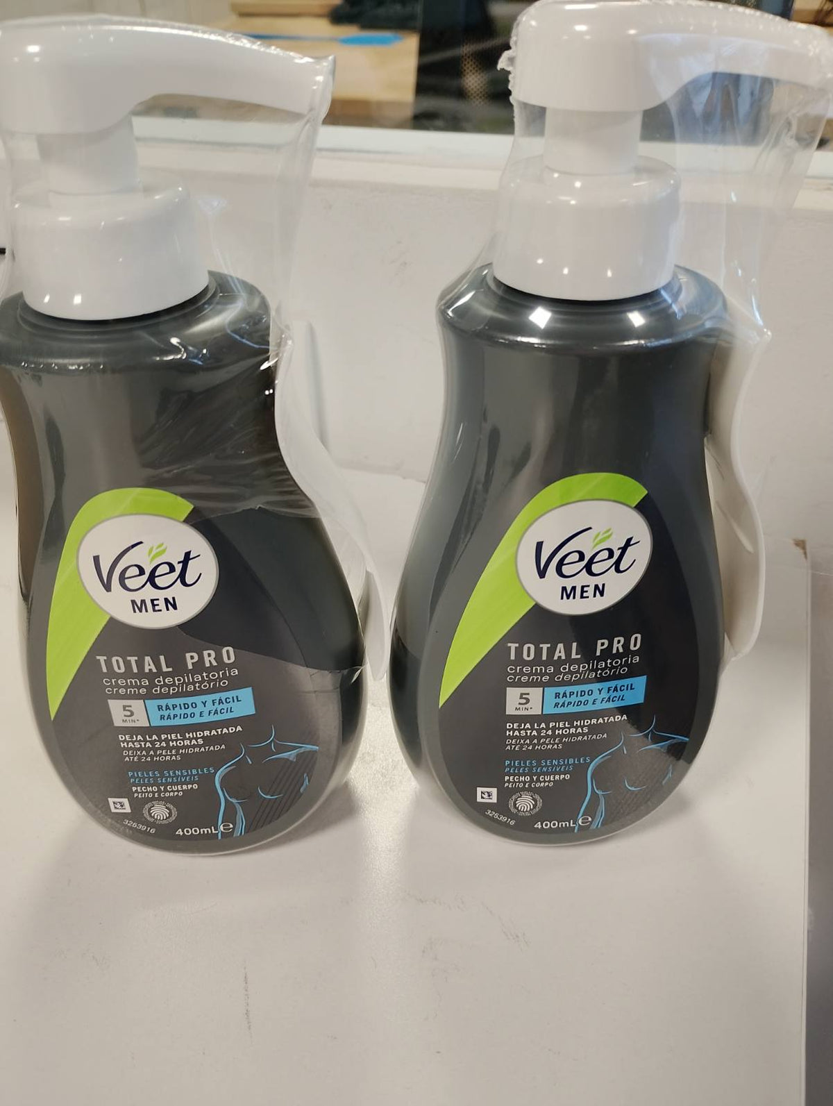 300890 - VEET - Krem për heqjen e qimeve për meshkuj, për gjoks, shpinë, krahë dhe këmbë, 400 ml (Pako me 2 copë)