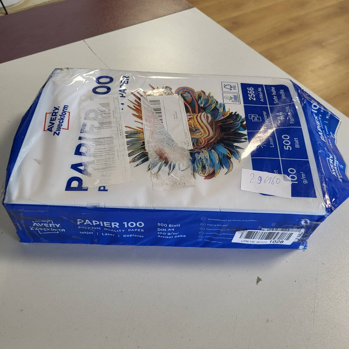 296160 - AVERY ZWECKFORM Letër për Printer/Fotokopjues 2566, 500 fletë, 100 g/m², DIN A4, e bardhë e ndezur, për të gjithë printerët, 1 pako