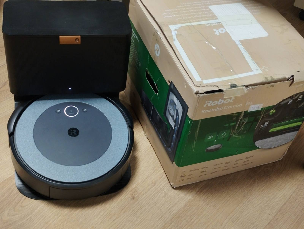 94054 - iROBOT Roomba Combo i5+, Robot Fshesë dhe Fshesë dyshemeje me Bazë Zbrazëse Vetë, Hartëzim Inteligjent dhe Wi-Fi, Zbulon Pengesa, me 2 Furça Shumësipërfaqësore, Përdorimin me Aplikacion dhe Asistent Zanor
