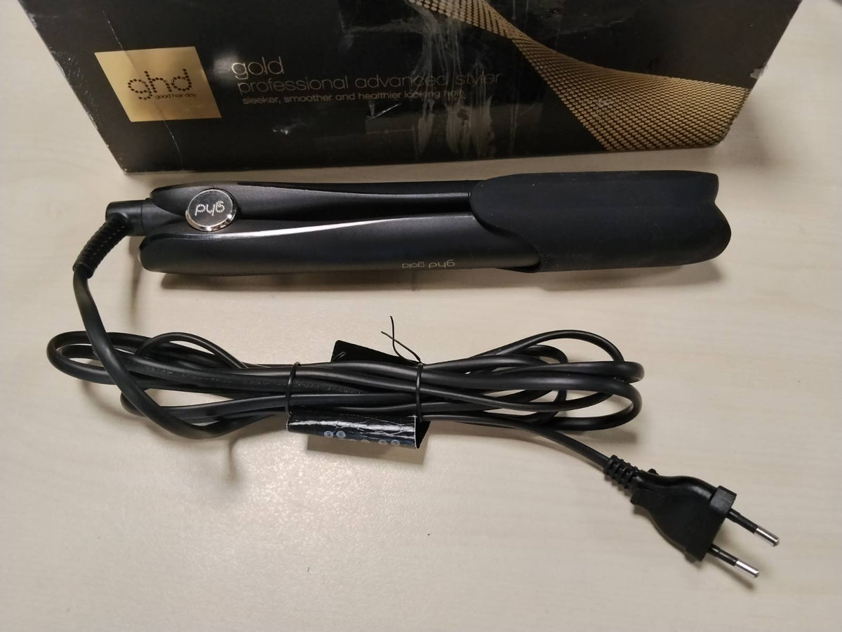 301577 - GHD Pjastër flokësh ghd gold, Pjastër profesionale (e zezë), Flokë më të lëmuar, 65% më të shndritshëm, pa nxehtësi ekstreme