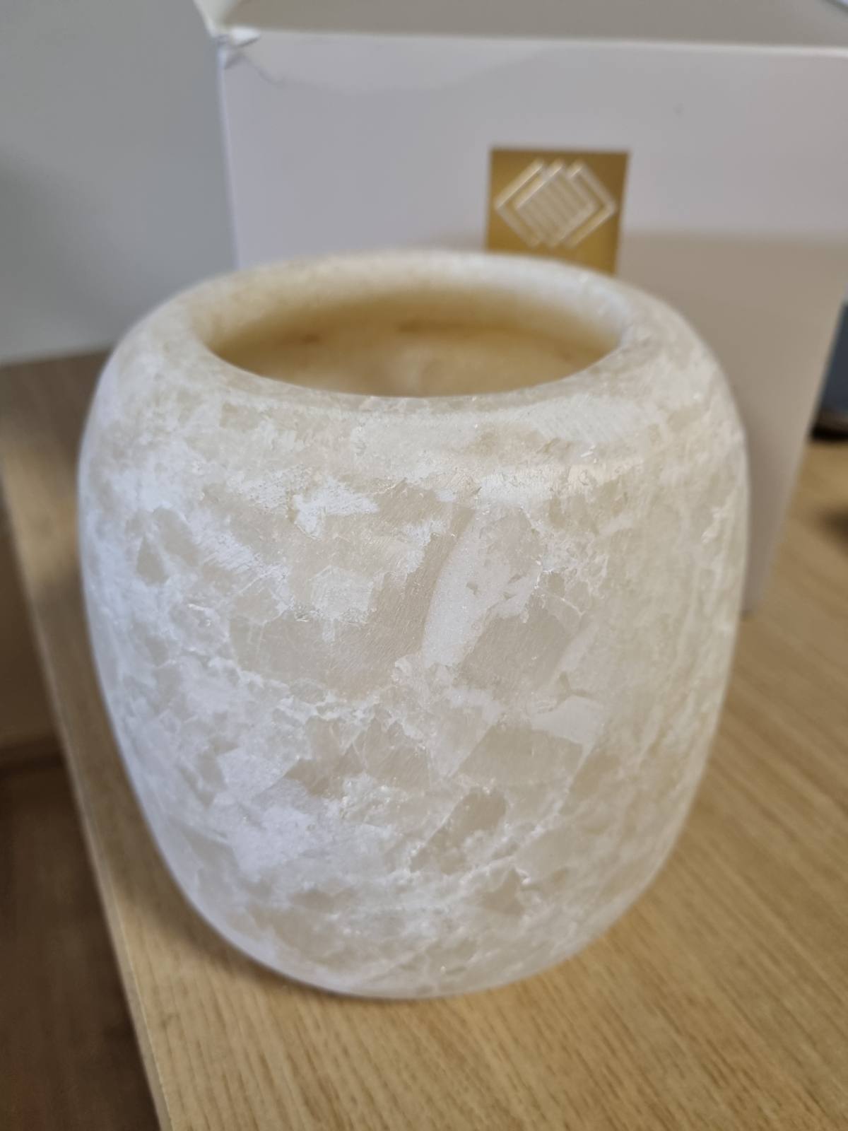 187189 - YVELLO DESIGN Mbajtëse Qiriri/Mbajtëse Çaji prej Guri Alabastri, Punuar me Dorë në Egjipt, Madhësia: 13-15 cm