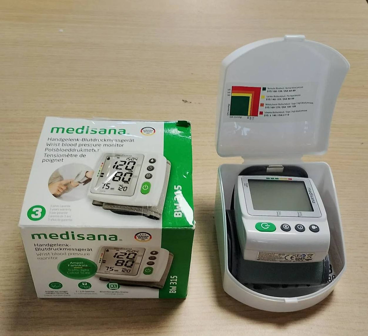 316708 - MEDISANA BW 315 Monitor tensioni gjaku për kyçin e dorës - Monitor tensioni gjaku dhe pulsi - Manshetë tensioni gjaku me zbulim aritmie - Funksion memorieje