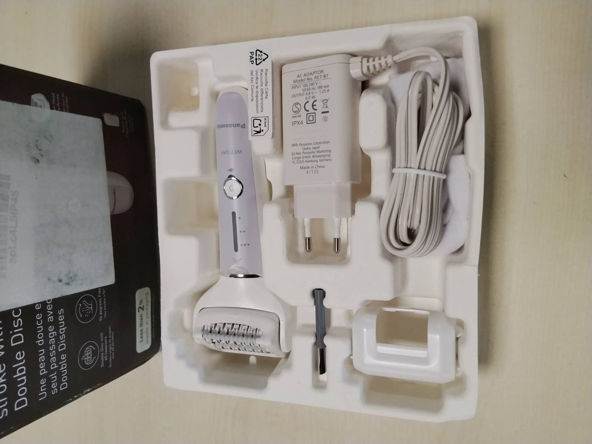 297968 - PANASONIC Depilator ES-EY30 i lagësht/i thatë për femra, disk i dyfishtë me 60 piskatore, kokë rrotulluese 90°, 3 shpejtësi, dritë LED, funksionim 30 minuta, pa tel