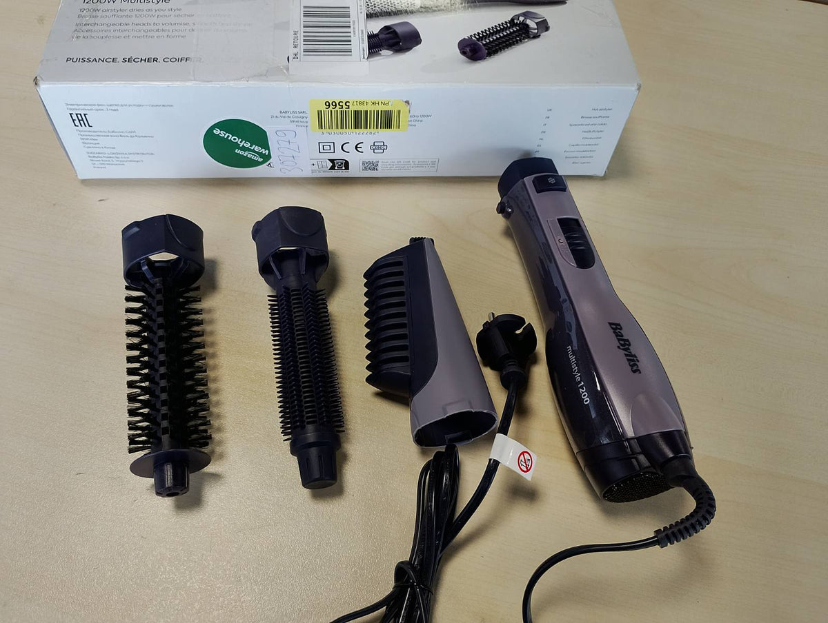 307279 - BABYLISS Multistyle 1200, Furçë me ajër të nxehtë 4-në-1, 1200W, Teknologji Jonike dhe Qeramike, 4 aksesorë, e zezë, AS121E