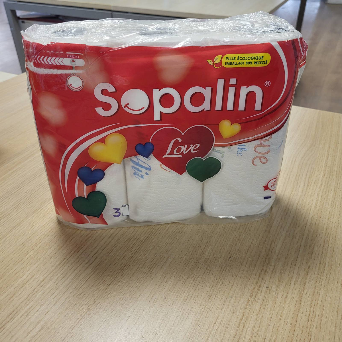 297813 - SOPALIN Love, 3 rrotulla me peshqirë letre kuzhine, 2 shtresa