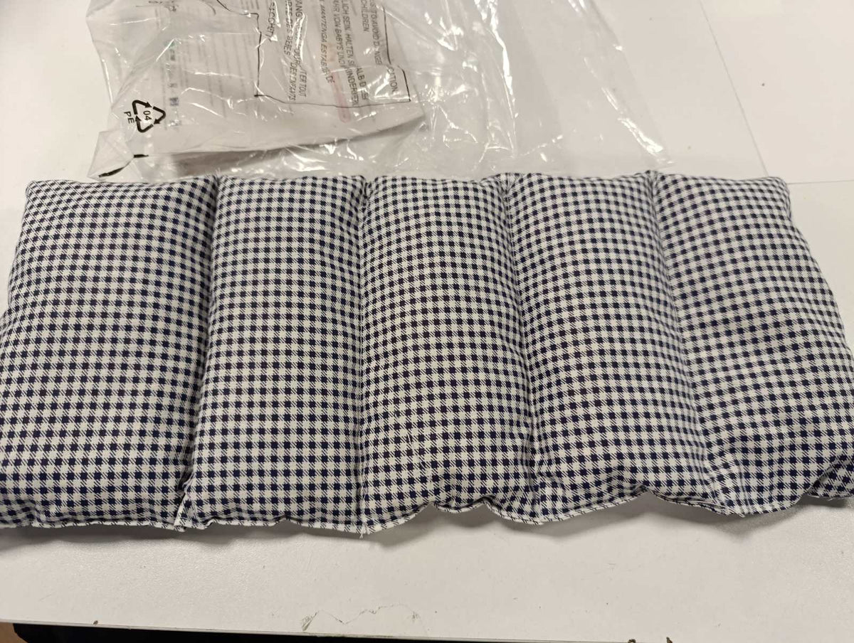 298790 - STRAUSS HOME® Jastëk i Madh me Fërkim Qershie - 50x20cm - Jastëk Ngrohës për Qafë dhe Supe - Pëlhurë Pambuku (Gri/Blu Vintage)