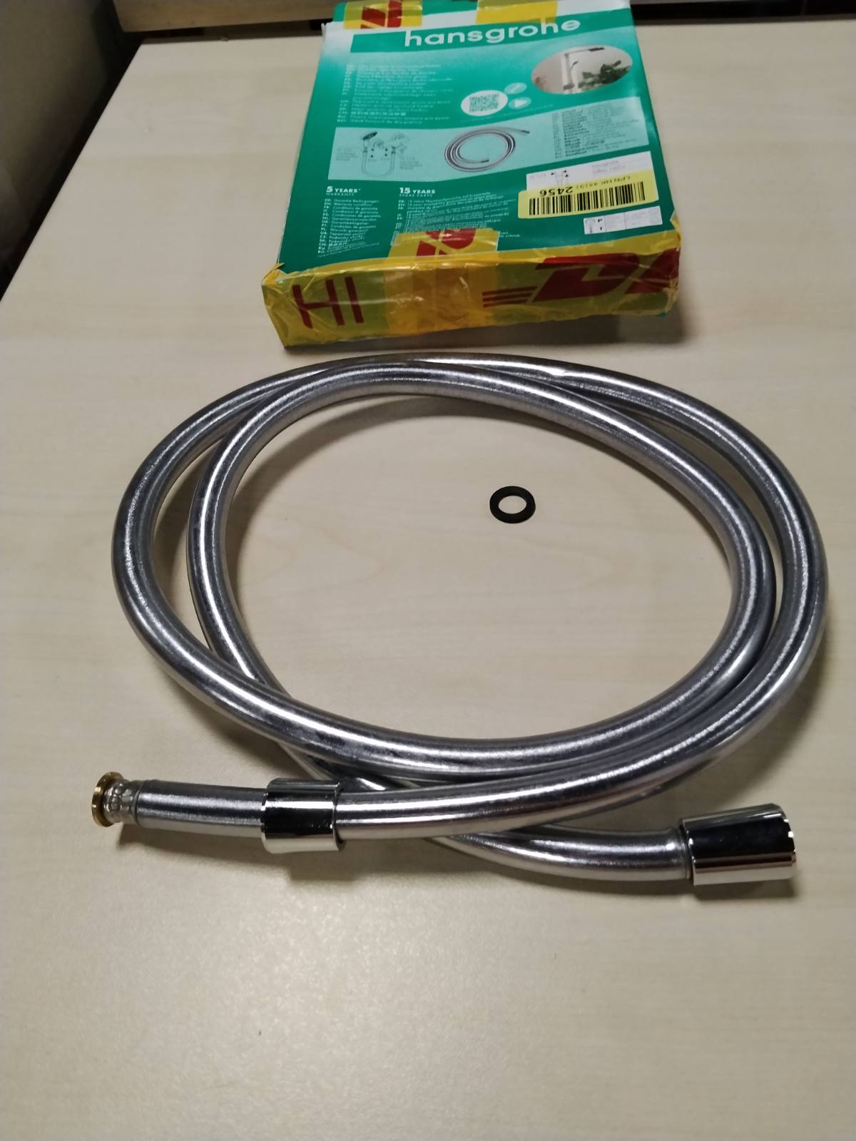 313895 - HANSGROHE Isiflex tub dushi universal 1.60 m, me mbrojtje kundër përdredhjes, fleksibël, përfshirë unaza vulosëse, krom