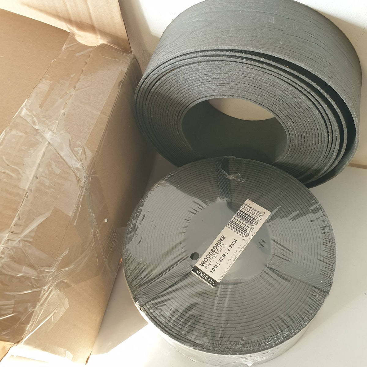 313634 - BORDË LËNDINE PLASTIKE FLEXIBËL GARDENIX, 10m, lartësi 8cm, pamje druri, antracit