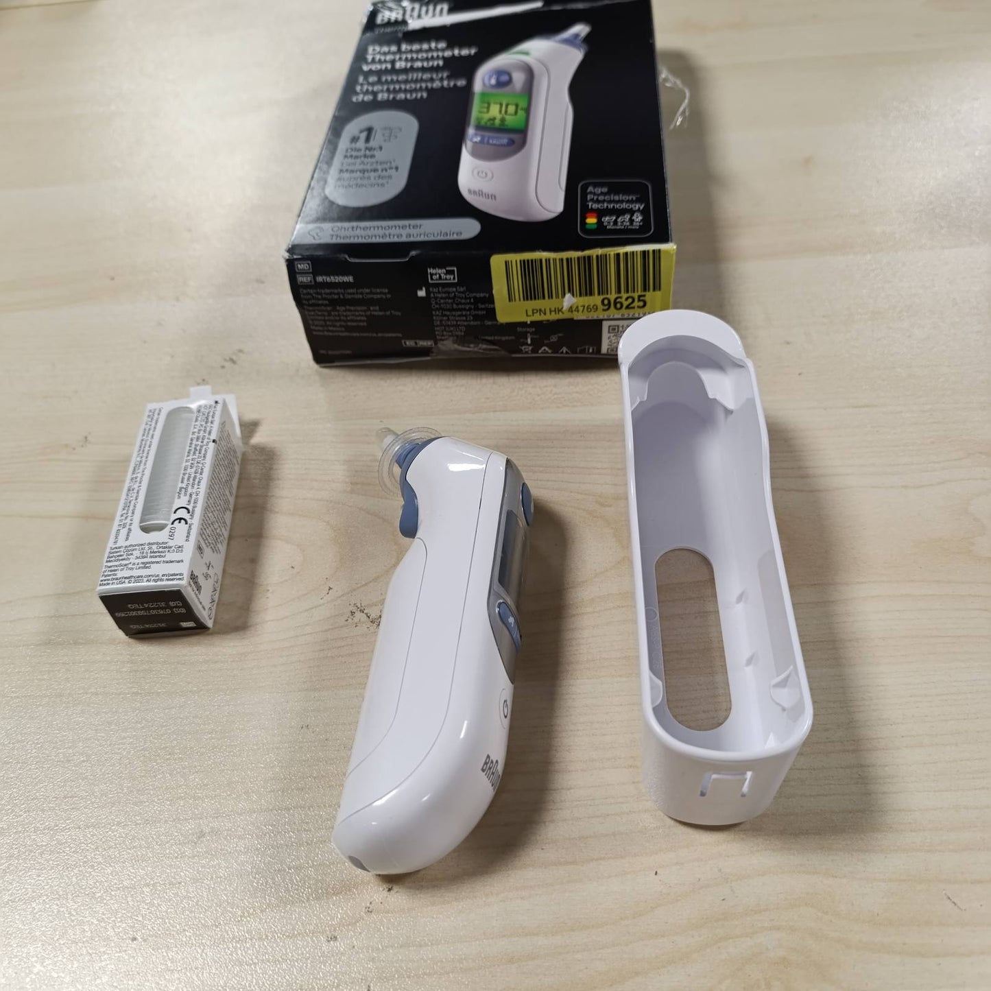 292800 - BRAUN Termometër veshi ThermoScan 7 BRAIRT6520, Teknologjia e Precizionit Age, ekran dixhital me kodim ngjyrash, miqësor për foshnje dhe fëmijë të vegjël
