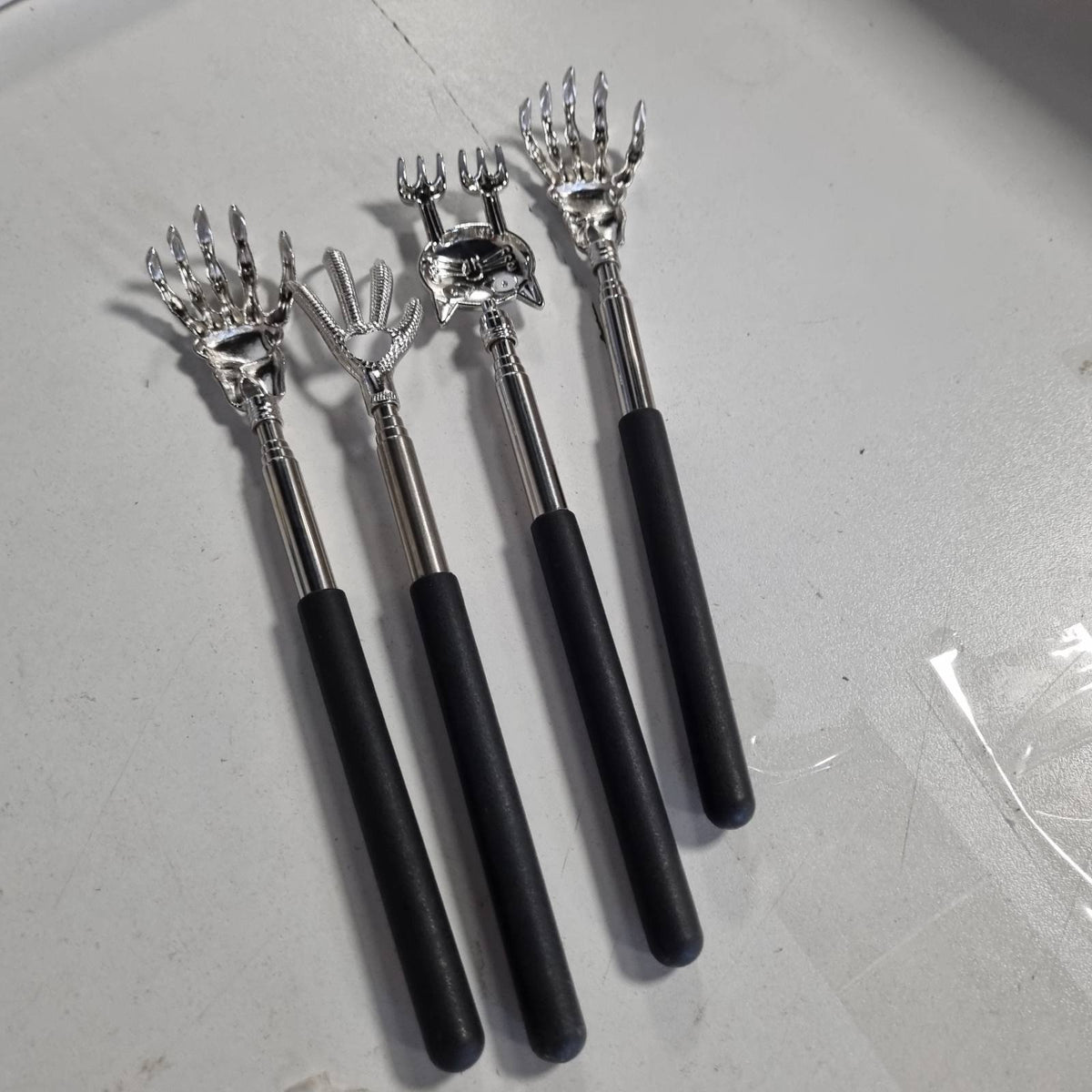 290512 - Set me 5 pjesë teleskopik prej çeliku inox për kruarjen e shpinës, dorë kruarjeje e zgjatshme, 21cm/8.26in-58cm/22.83in