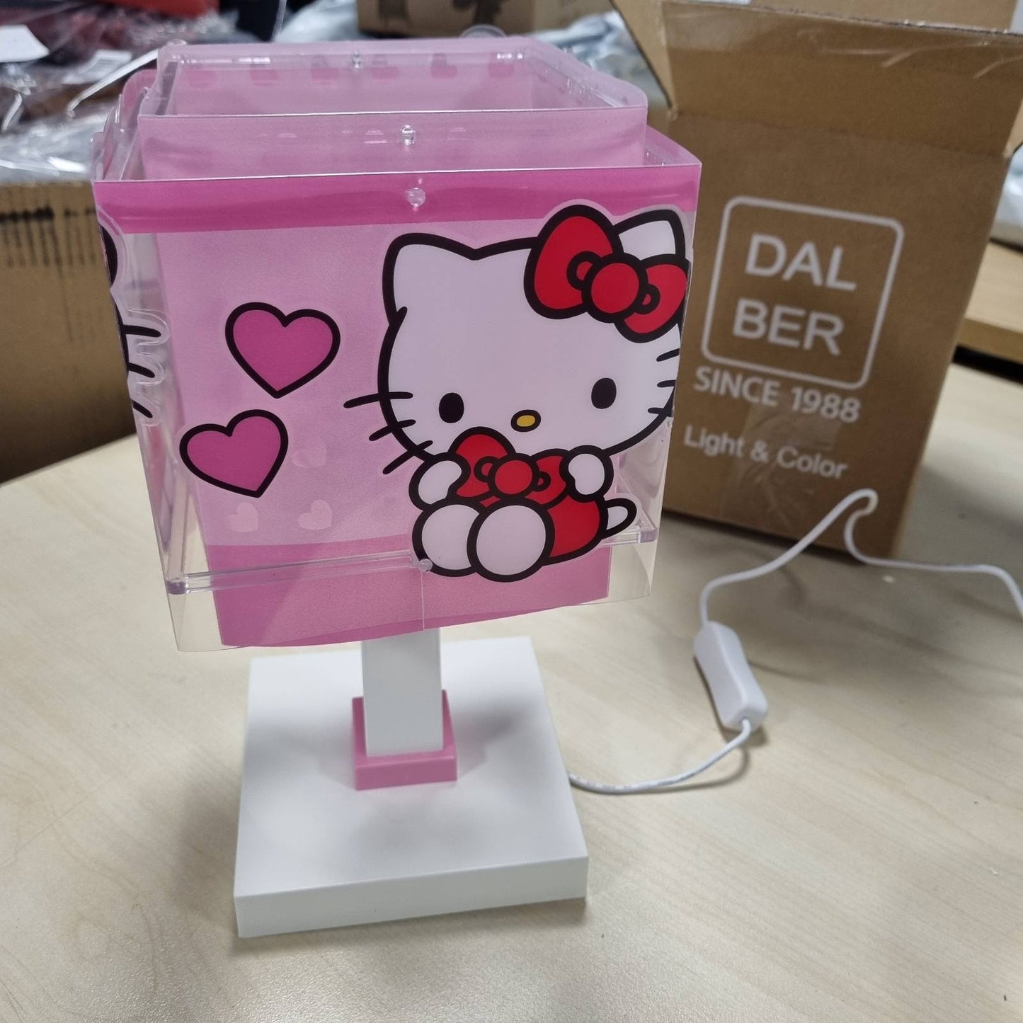 183569 - DALBER Llambë Tavoline për Fëmijë Hello Kitty, Rozë, Modeli 73261, LED G4 - 4W, Përfshirë Llambë