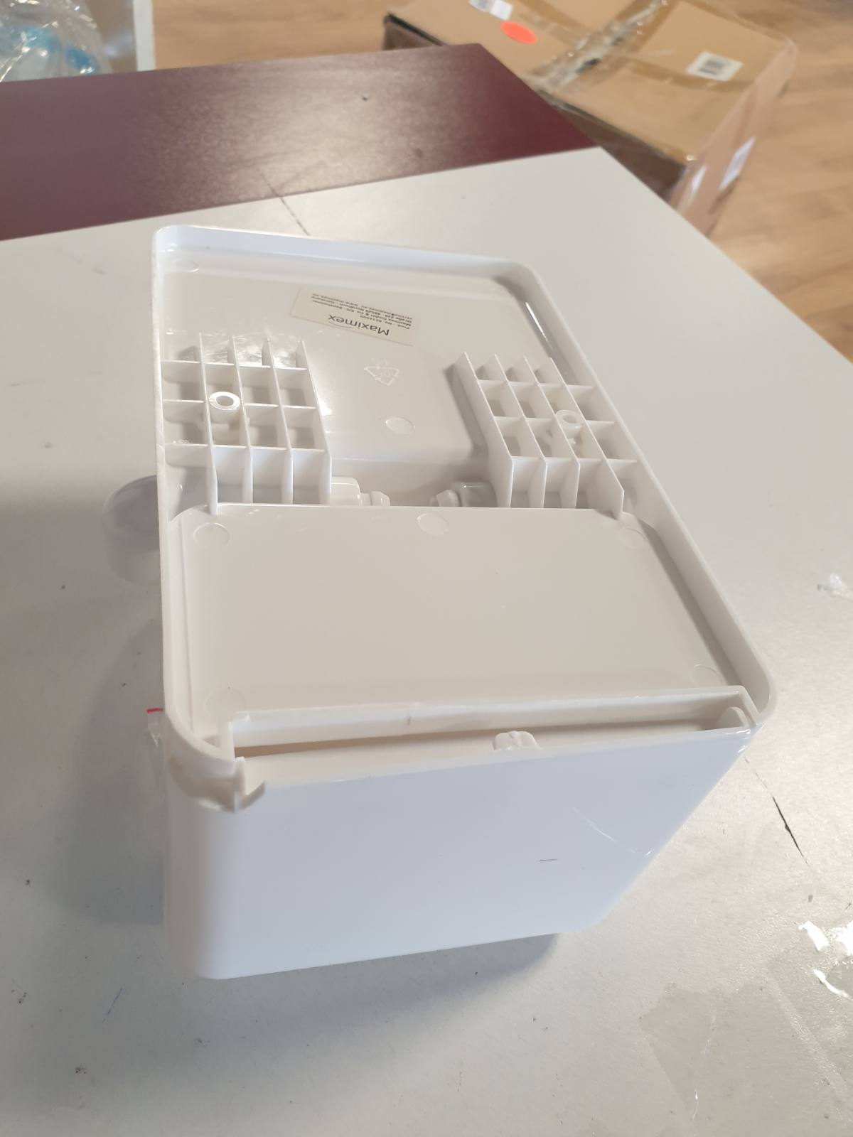 214990 - MAXIMEX Mbajtëse letre higjienike 2-në-1 me raft, e bërë prej plastike, 16 x 20 x 11 cm