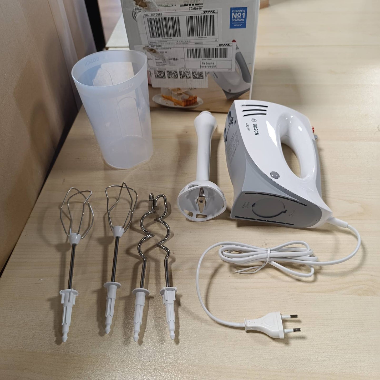 162512 - BOSCH - MFQ3540 Mikser Dore dhe Blender Zhytës, 450W, 5 Shpejtësi, Ngjyra Bardhë