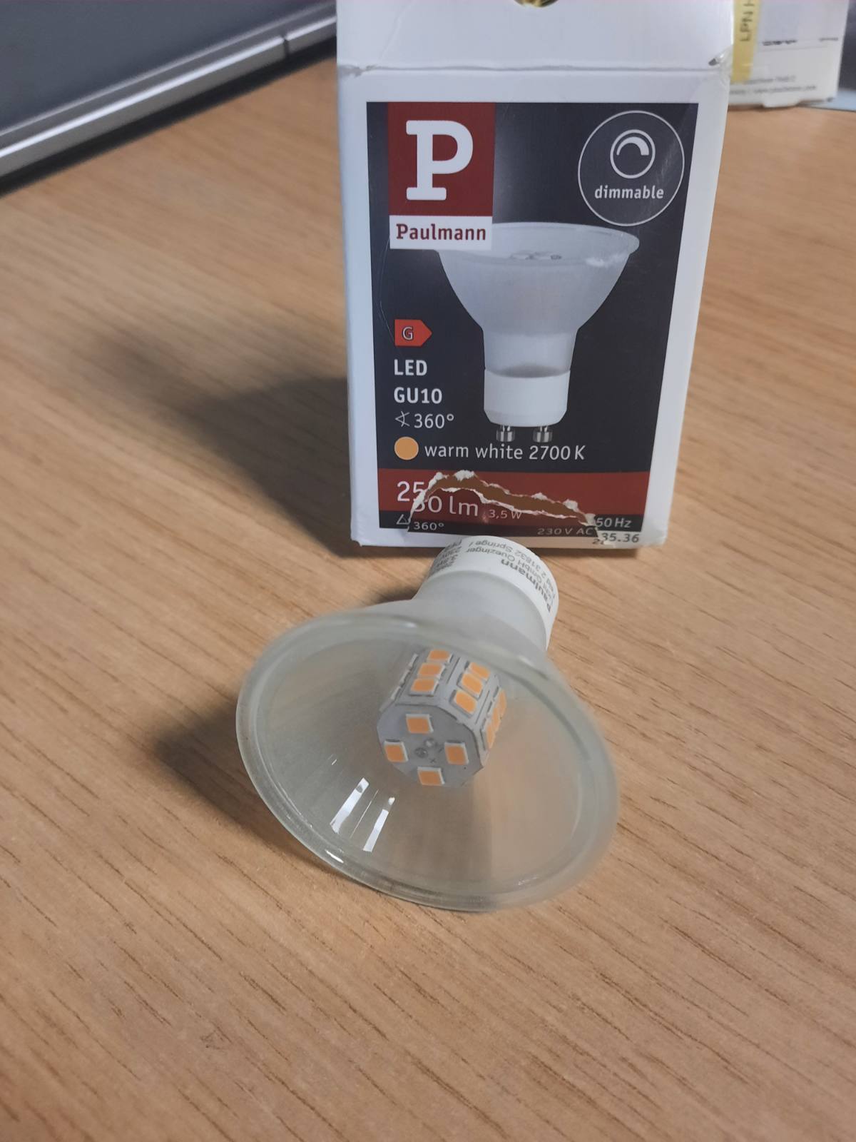 185761 - PAULMANN Llambë LED Reflektor Maxiflood 28536, 3.5W GU10 230V, me Errësim, e Bardhë e Ngrohtë