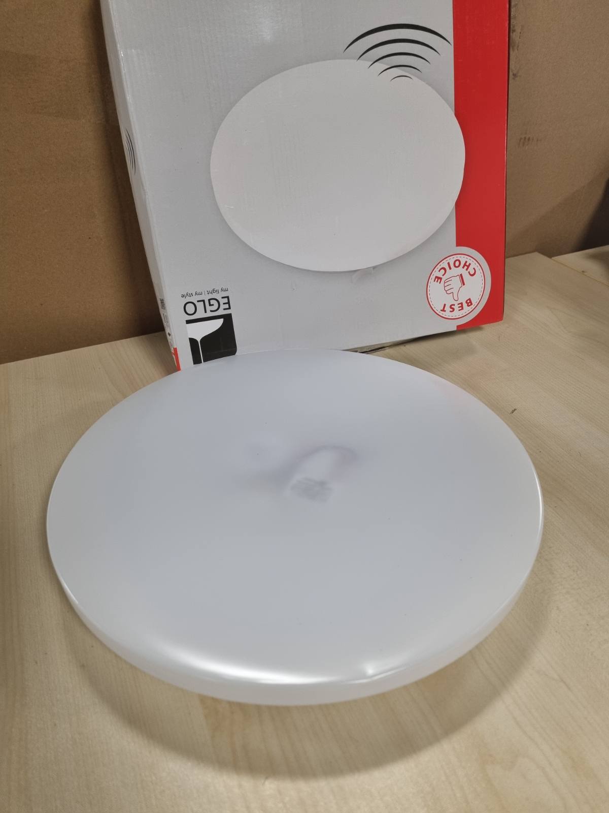 222512 - EGLO Dritë tavani e brendshme Frania-M Ø 33 cm, LED me detektor lëvizjeje, çelik dhe plastikë të bardhë