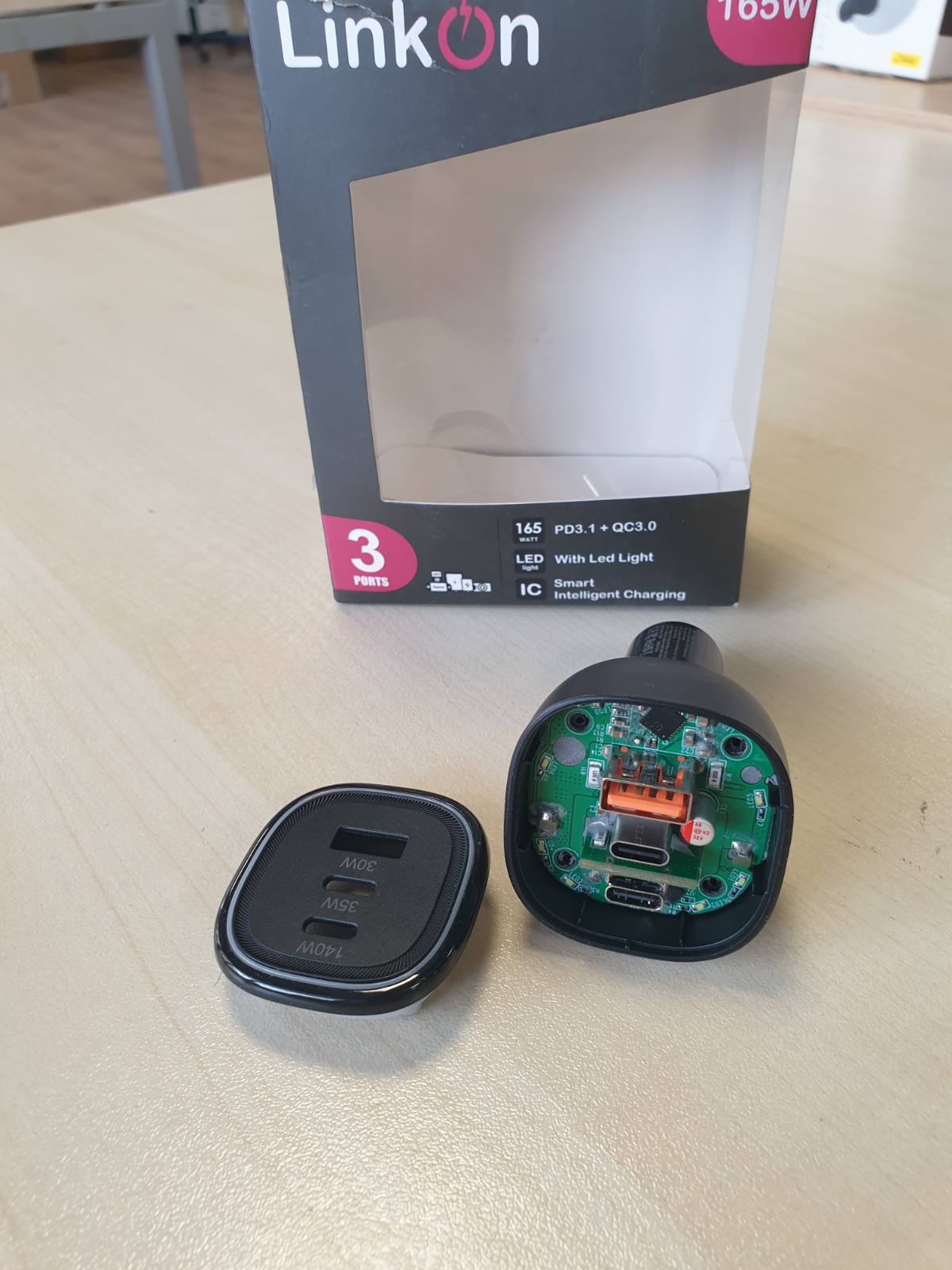 295565 - Karikues për makinë LinkOn 165W me PD3.1 USB-C 140W dhe QC3.0 UAB-A 30W, i pajtueshëm me MacBook Pro 16 inç 2021, Lenovo Legion 7 7i, HP, Dell, Samsung, Apple
