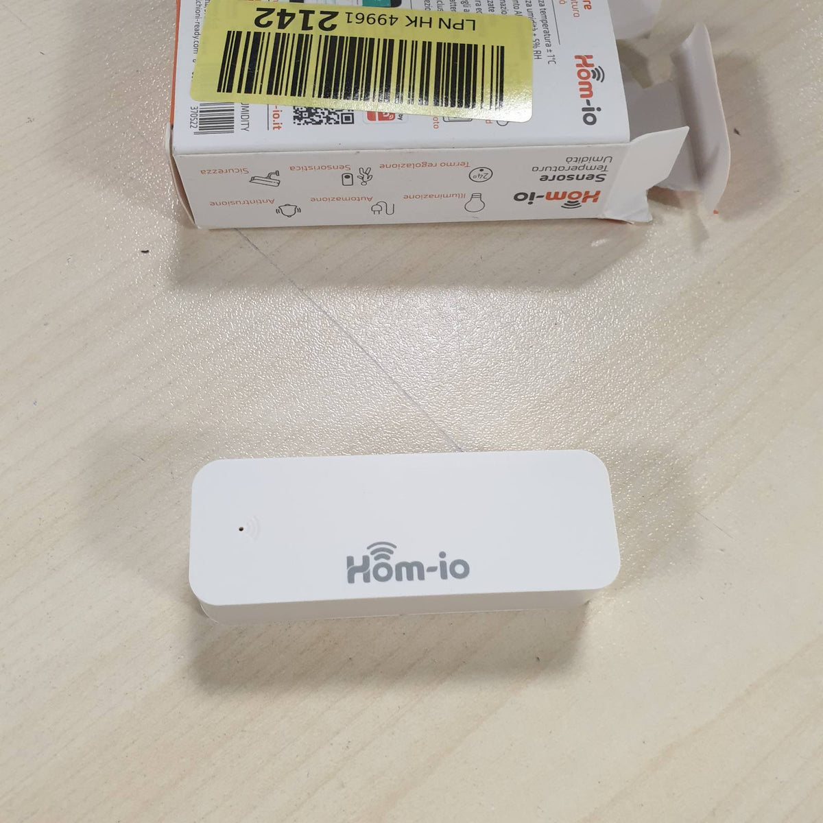 299820 - Hom-Io Sensor temperature dhe lagështie Wi-Fi, termometër dhe higrometër, kontroll inteligjent mjedisor, i pajtueshëm me Google dhe Alexa, me aplikacion të dedikuar, i bardhë