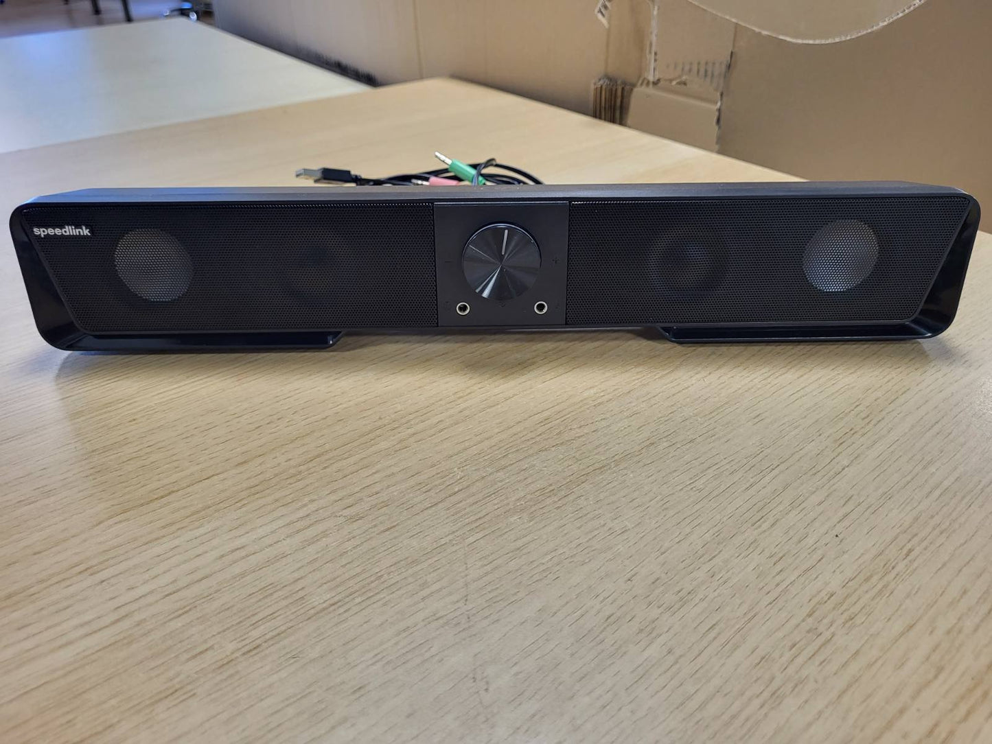 273376 - SPEEDLINK Gravity RGB Stereo Soundbar – Altoparlant PC me lidhje Bluetooth për smartphone/tablet dhe prizë 3.5 mm, ndriçim RGB, prizë për kufje dhe mikrofon, e zezë