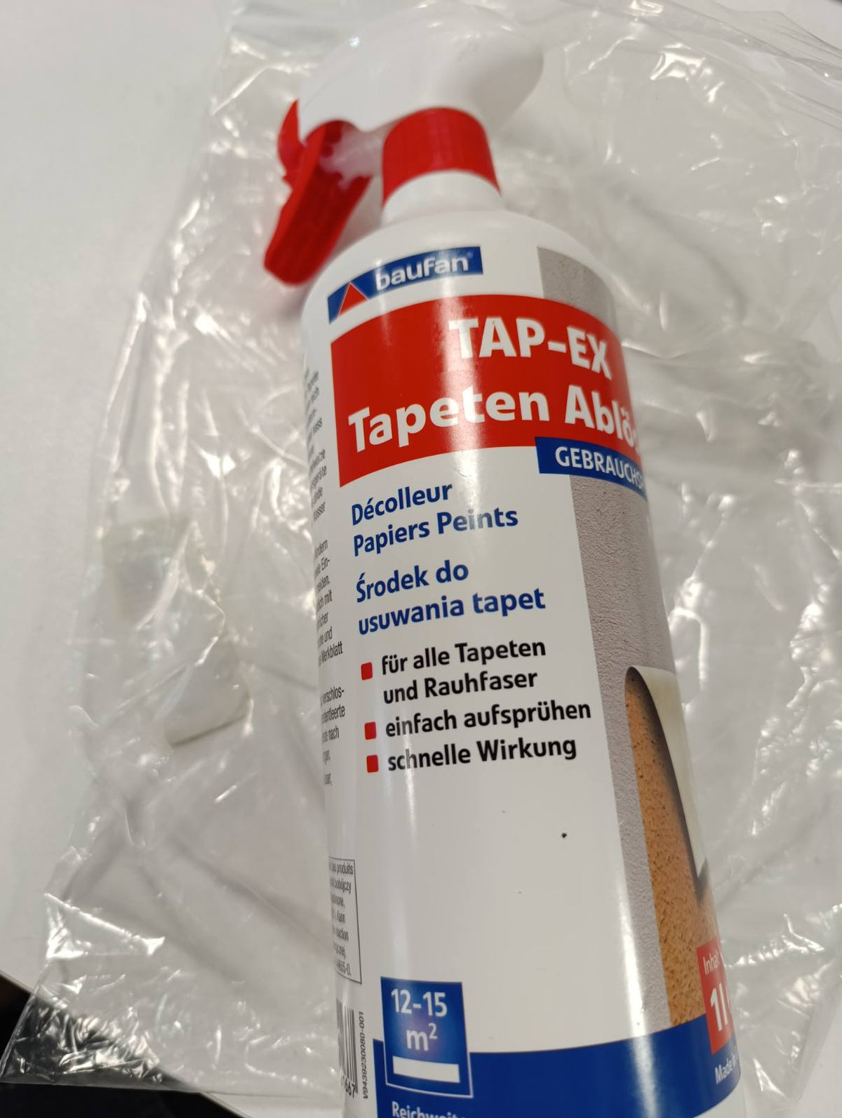 302451 - BAUFAN TAP-EX Letër Muri Remover 1L, Heqës muri për të gjitha llojet e letrës së murit