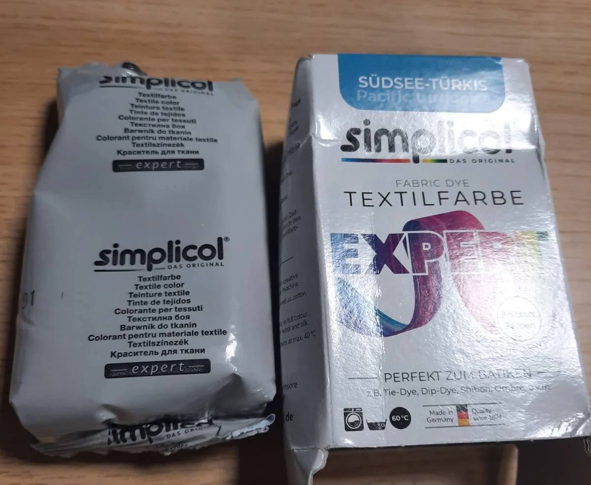 288485 - SIMPLOCOL Textile Dye Expert South Sea Turkuaz 150 g, ngjyrues për pambuk, lesh dhe mëndafsh, pluhur ngjyrues për batik dhe riciklim
