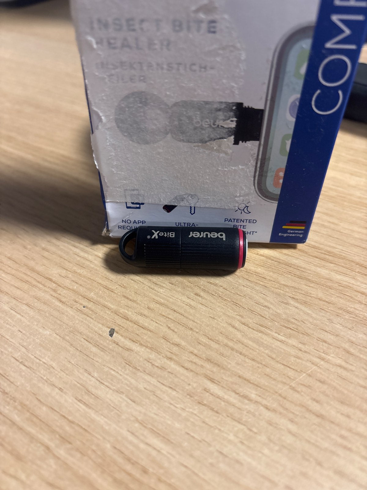 302093 - BEURER Shërues Elektrik i Pickimeve të Insekteve BiteX Go Deep, i Zi, për Android dhe iPhone (USB-C), me Dritë