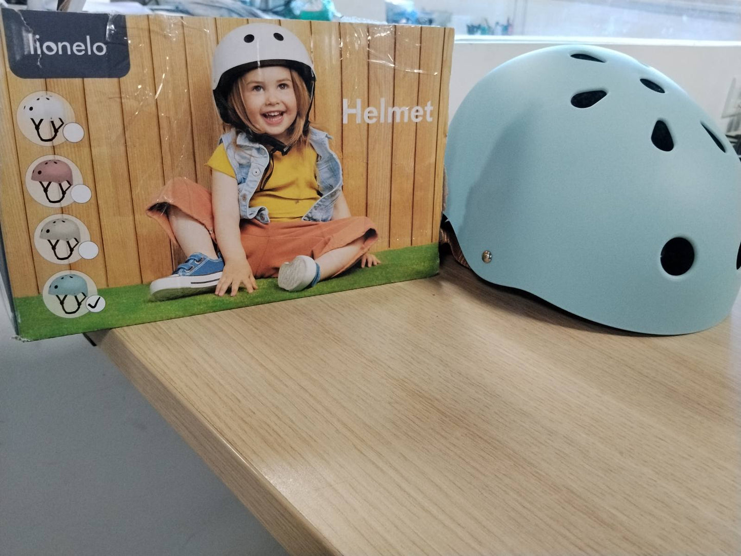 293778 - LIONELO Helmetë mbrojtëse për fëmijë, e rregullueshme 50-56 cm, me mbrojtëse mjekre, madhësia S