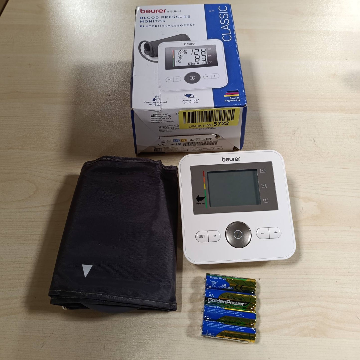 275302 - Monitor tensioni i gjakut Beurer BM27 për krahun e sipërm për përdorim në shtëpi me pranga të rregullueshme, 120 sete memorieje,