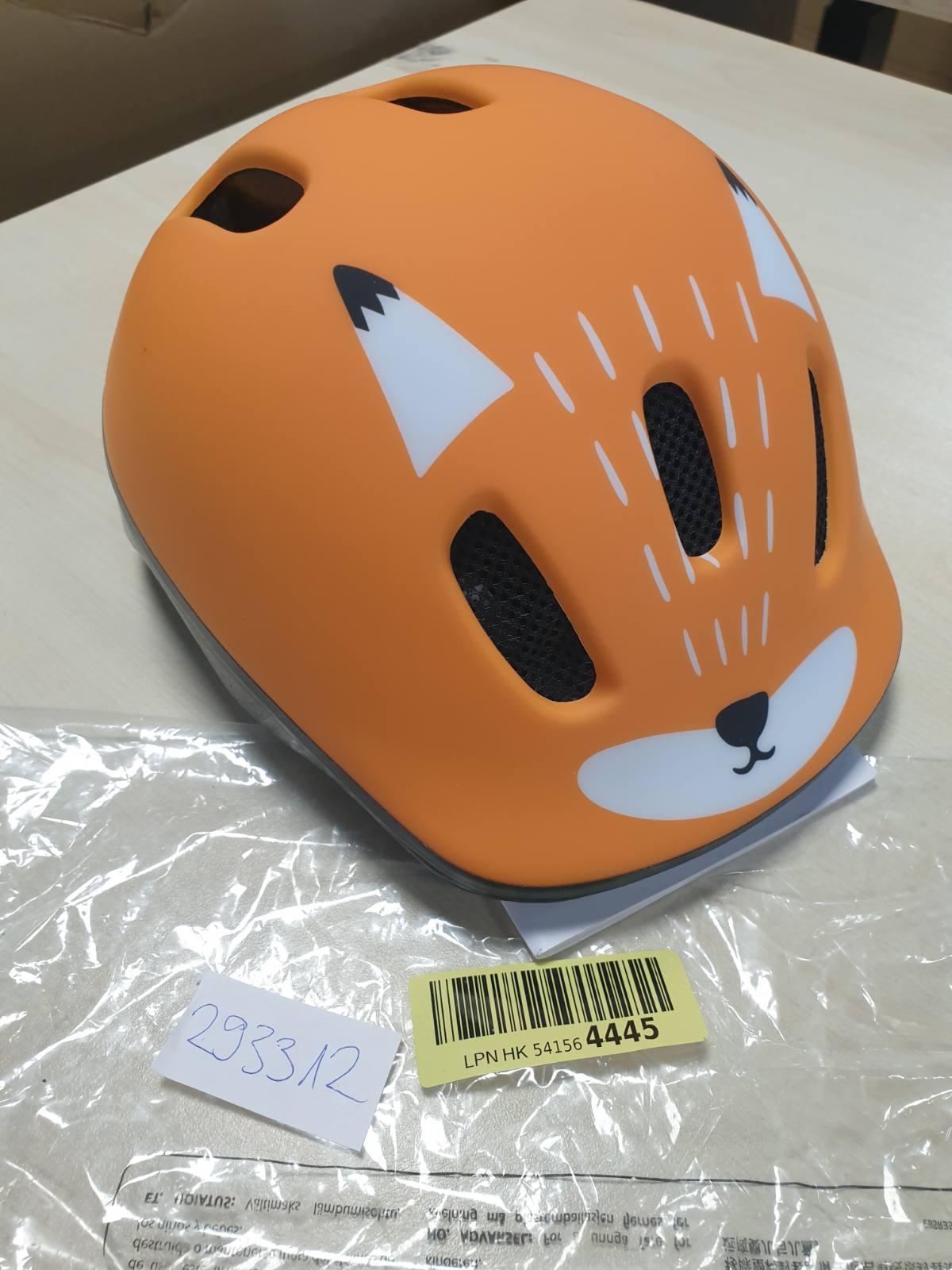 293312 - POLISPORT Helmetë Unisex për Fox XXS (44–48 cm) – Portokalli, e Lehtë, e Rregullueshme, e Sigurt, për Sedilje Biçiklete, Rimorkio, Skuter