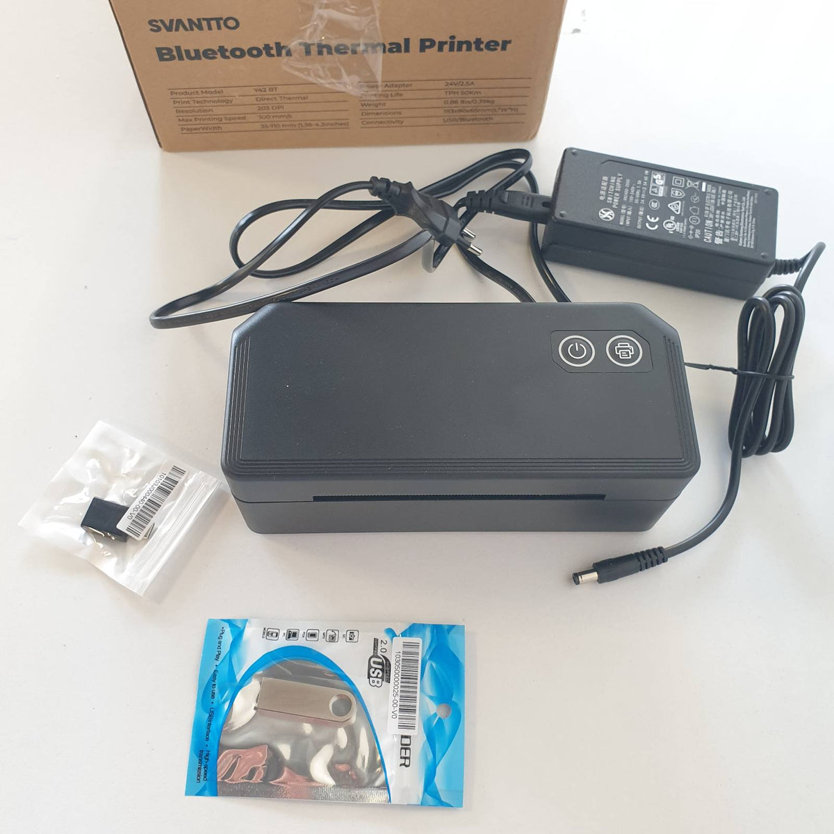 309678 - SVANTTO Printer Etiketash Bluetooth 4x6, Termik DHL për Etiketa Transporti 100 x 150 mm, i pajtueshëm me iOS Android Windows Mac, i Zi