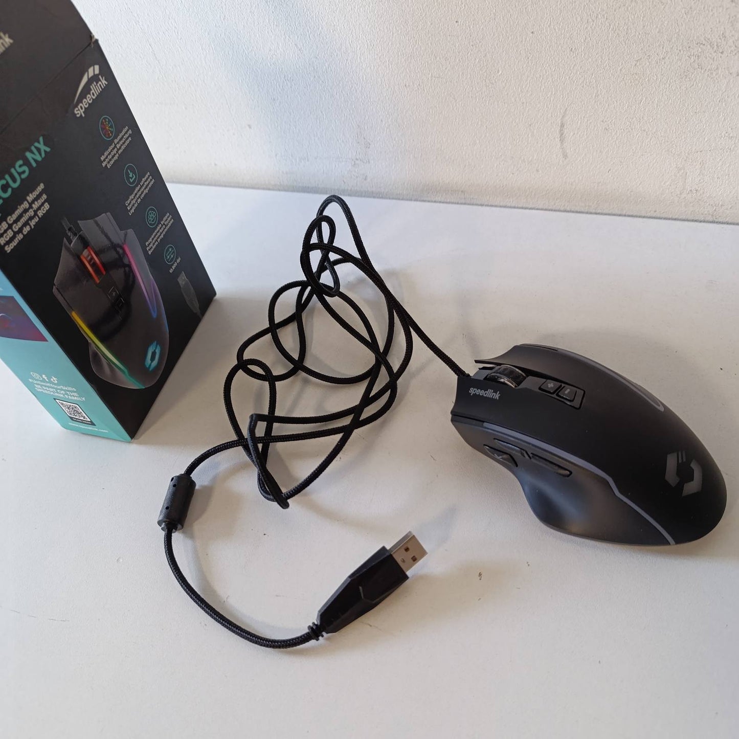 273584 - SPEEDLINK DECUS NX - Maus lojërash me tela RGB, deri në 12800 dpi, i programueshëm, buton automatik ndezjeje, me tela USB, shpejtësi sondazhi 1000 Hz, i zi