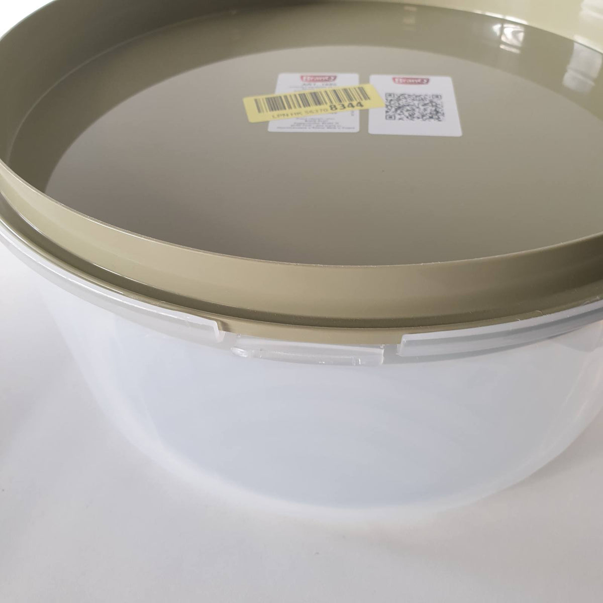314279 - BRANQ Enë e rrumbullakët për tortë Joy, me kapak të lartë dhe dorezë praktike, plastikë pa BPA (PP), ngjyrë sherebele/transparente, 334x156 mm