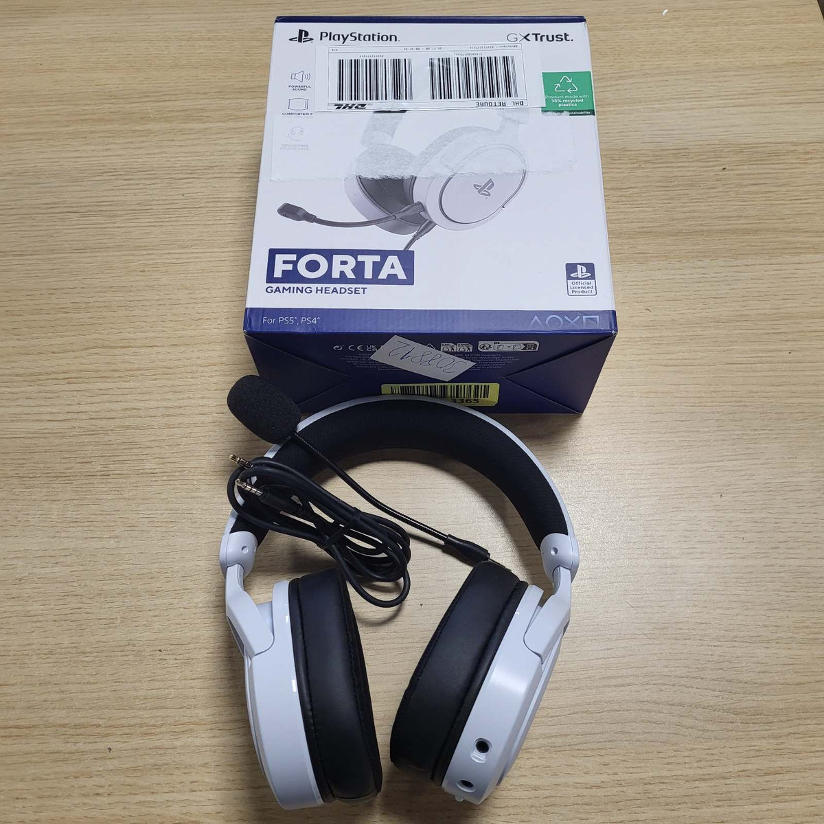 308812 - GXTRUST Kufje për Lojëra Forta PS5 të Licencuara për PlayStation 5, të Bardha