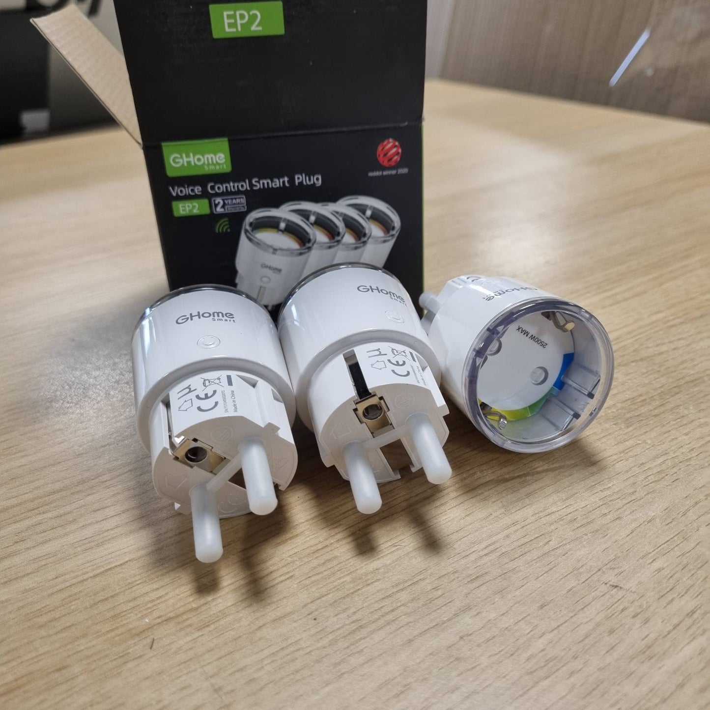 322334 - GHOME Prizë WiFi inteligjente, 10A, pako me 4 pjesë, WiFi 2.4GHz, matës energjie, aplikacion dhe kontroll zanor, funksionon me Alexa/Google Home, e çertifikuar TÜV