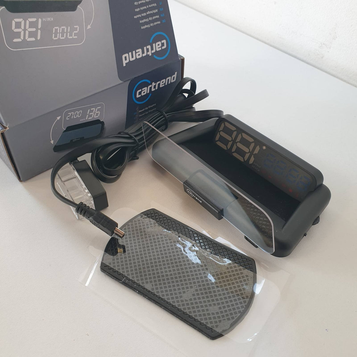 312743 - CARREND Ekran OBD2 dhe HUD, shpejtësimatës, takometër, matës temperature uji, RPM motorri, 12V
