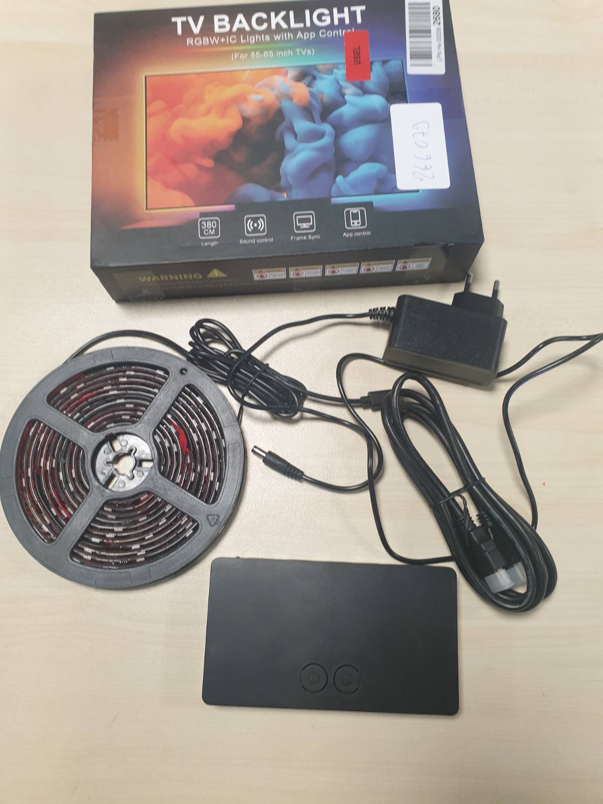 266079 - BEAEET LED SHIRIT - 3.8m me HDMI Sync, Ndriçim Ambient RGBWIC, Aplikacion WiFi, Kontroll Zëri, për TV 55-65 inç