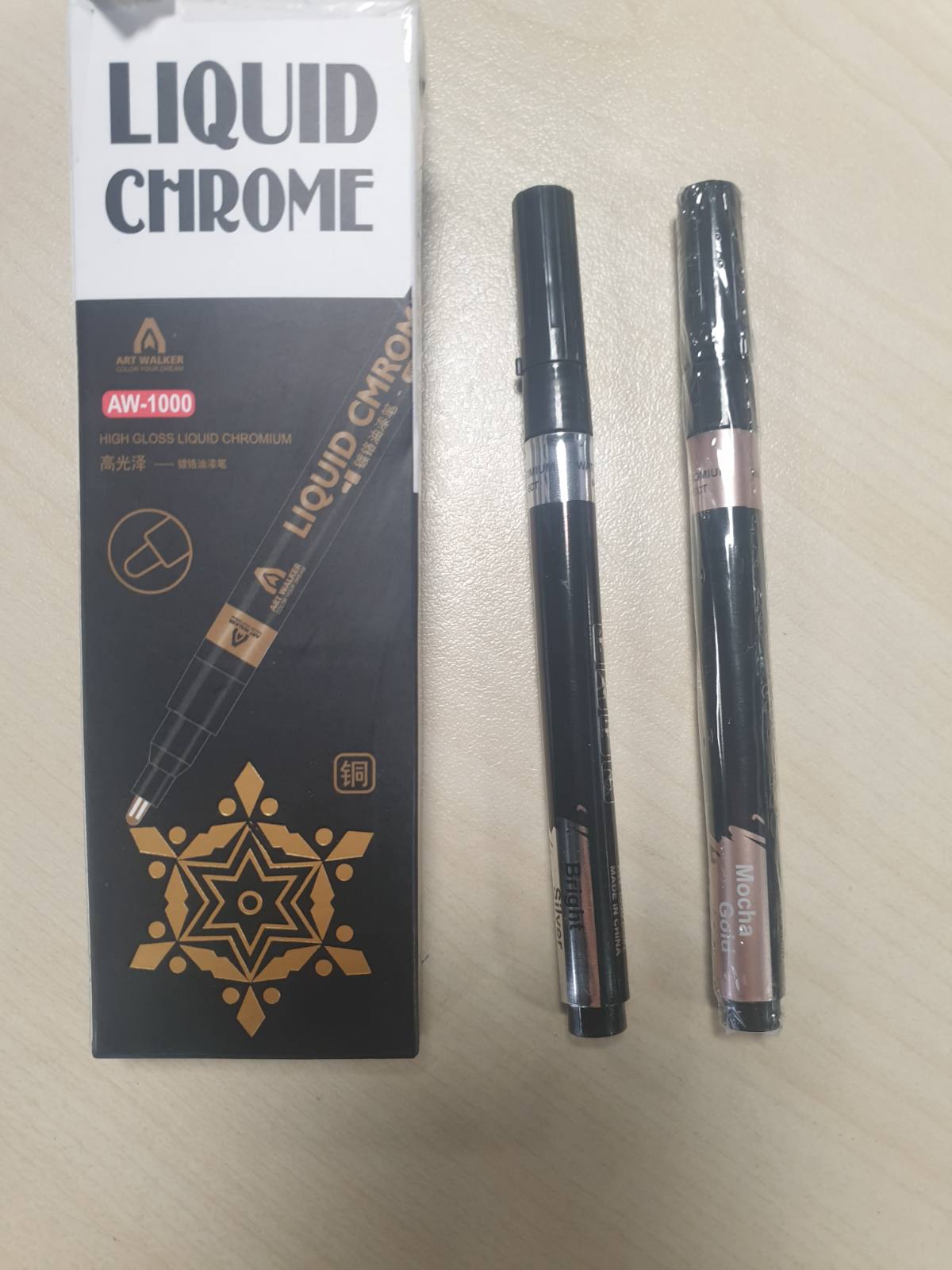 267229 - KRISFD Set me 2 shënjues metalikë kromi të papërshkueshëm nga uji, Efekt pasqyre kromi, Shënjues reflektues, Për modele metalike ari, argjendi dhe bakri