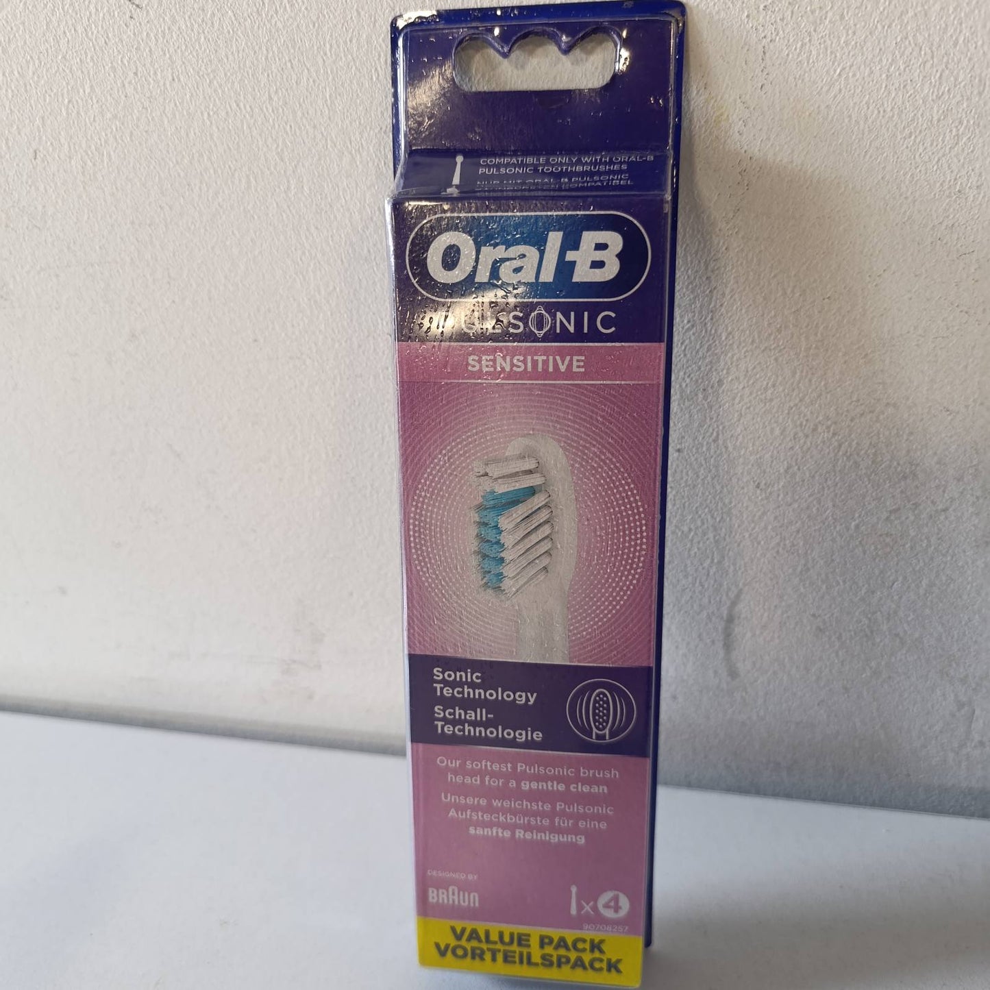 294192 - ORAL-B Koka Furçash Zëvendësuese Pulsonic Sensitive, Pako me 4, Pastrim të Butë, Të Bardha
