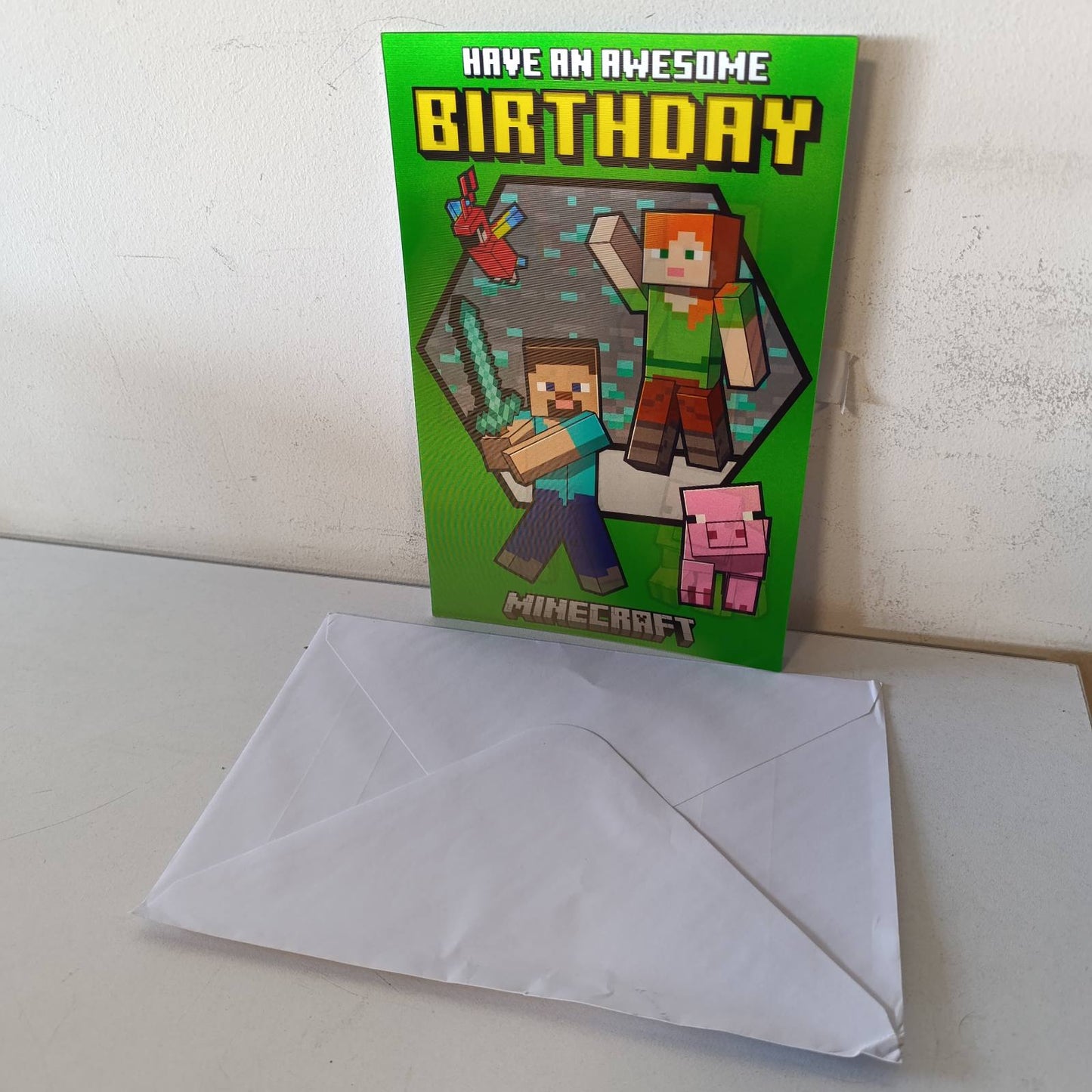 277296 - Kartë ditëlindjeje MINECRAFT DANILO PROMOTIONS LTD me efekt 3D, printim lentikular