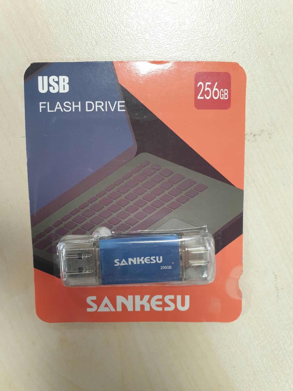 276759 - SANKESU Memorie 256GB USB Stick 3.0 USB C | USB-A & Type-C OTG | për PC/Tablet/Laptop/Telefon Celular Type-C (Blu)