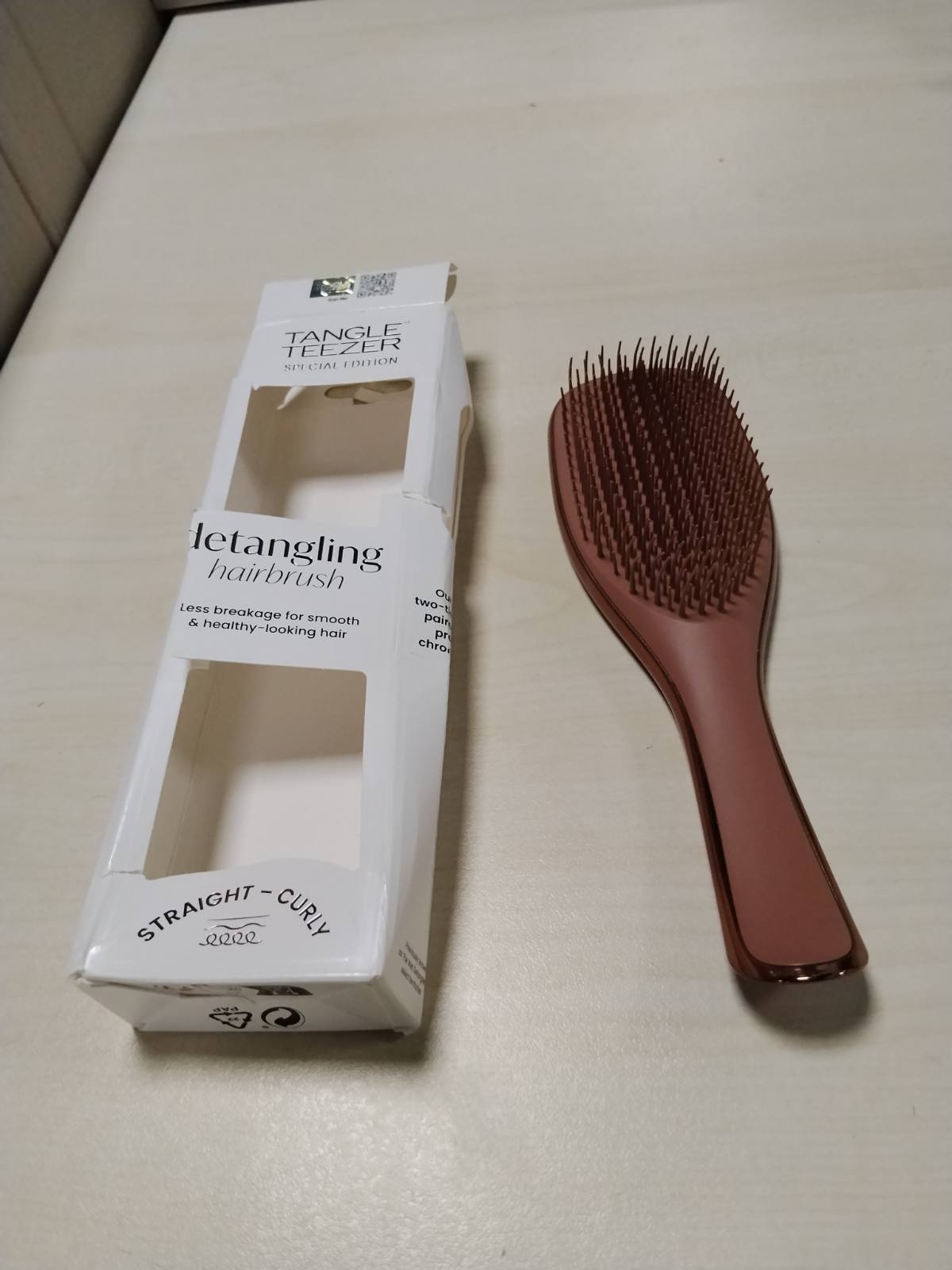 317537 - TANGLE TEEZER Furçë flokësh Ultimate Detangler, për flokë të lagur dhe të thatë, qime me dy nivele, ngjyrë bronzi çokollate me përfundim kromi