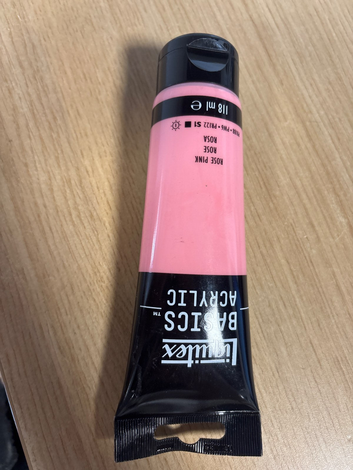 320538 - LIQUITEX 8870078 Basics Bojë akrilike, Pigmente për artistë, rezistente ndaj dritës, jetëgjatë, me përfundim sateni, Tub 118 ml, Rozë