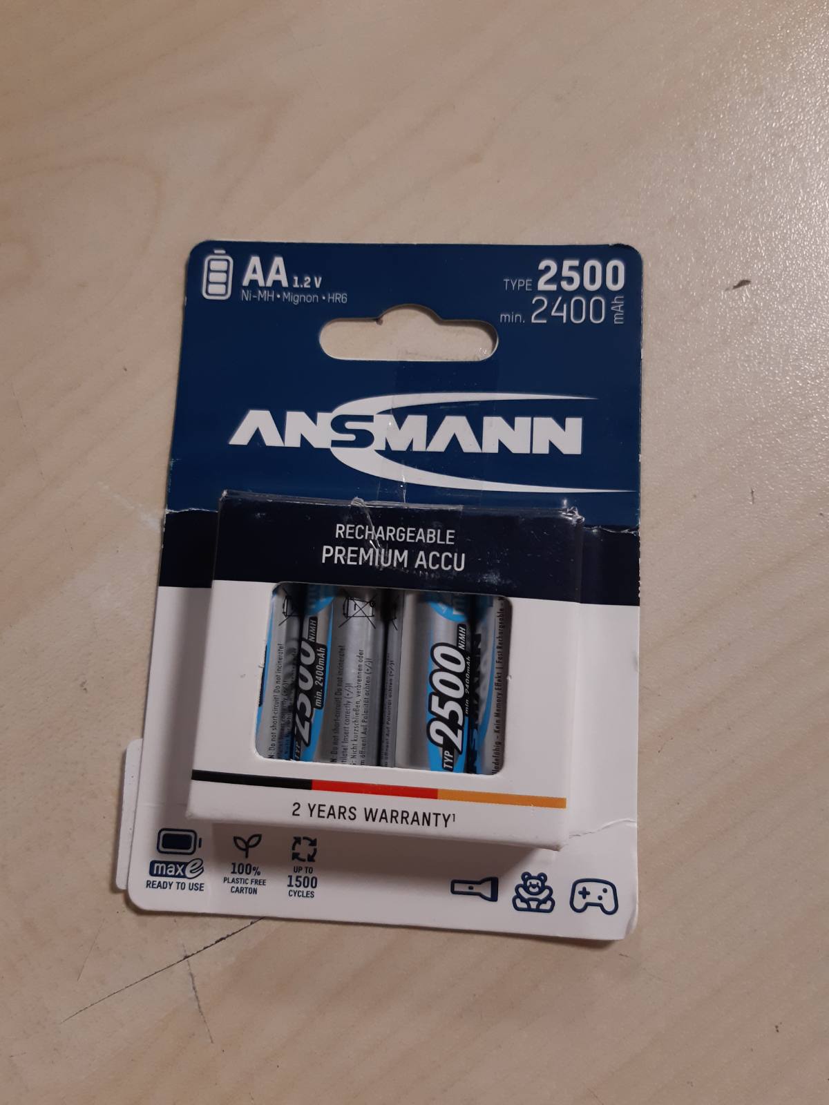 277022 - ANSMANN Bateri të rikarikueshme AA 2500 mAh NiMH 1.2 V (4 copë) - Bateri të rikarikueshme Mignon AA, maxE me vetëshkarkim të ulët