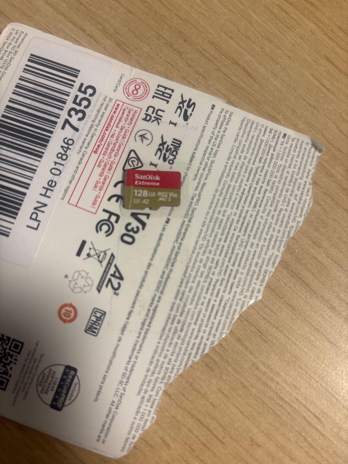 276602 - SANDISK Kartë memorieje Extreme microSDXC UHS-I 128 GB, deri në 190 MB/s, A2, Klasa 10, U3, V30, për kamera aksioni dhe dronë, me Adaptor dhe RescuePRO Deluxe